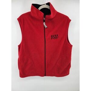 Team USA Olympic Fleece Vest Red Full Zip Sleeveless Jacket XL